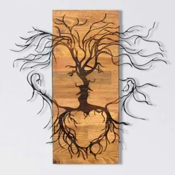 Emob Enzo Dekoratives Wandaccessoire aus Holz | Holzrahmen | 60 x 57,5 cm