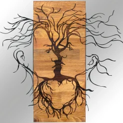 Emob Enzo Dekoratives Wandaccessoire aus Holz | Holzrahmen | 60 x 57,5 cm