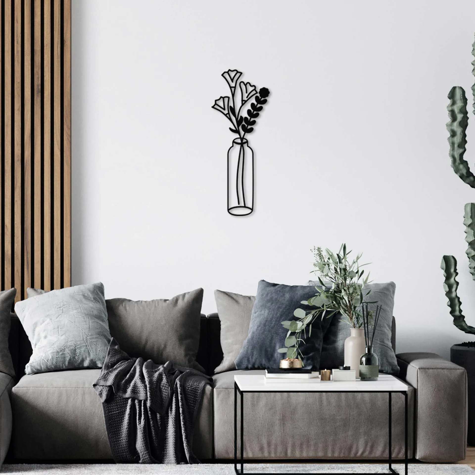 Emob Enzo Dekoratives Wandaccessoire aus Metall | 100 % METALL | 24 x 60 cm
