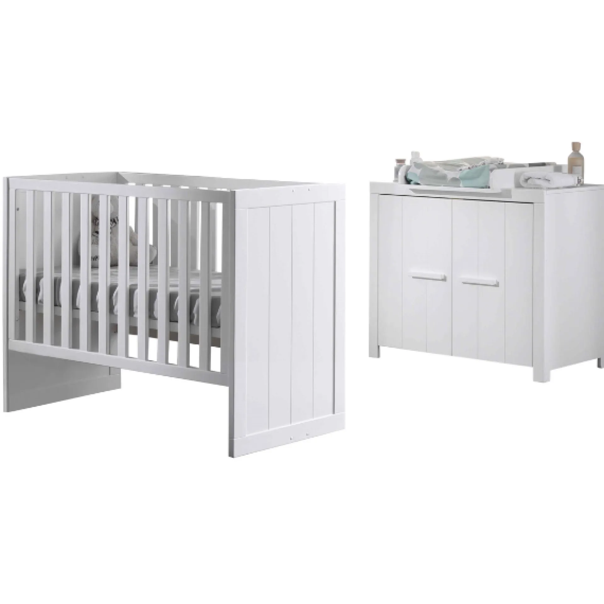 Kinder Vipack ErikBabyzimmer : Babybett 60x120cm, Kommode, Wickeltisch -