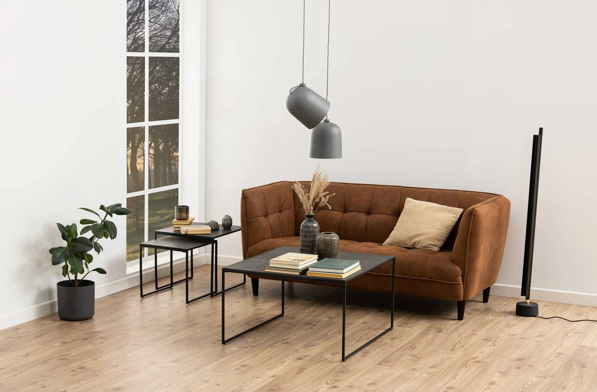 Emob 2er-Set Beistelltische Idris - Marmor/