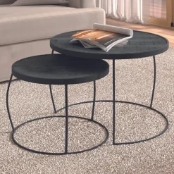 Rousseau 2er-Set Couchtische Lars-es Magnolienholz
