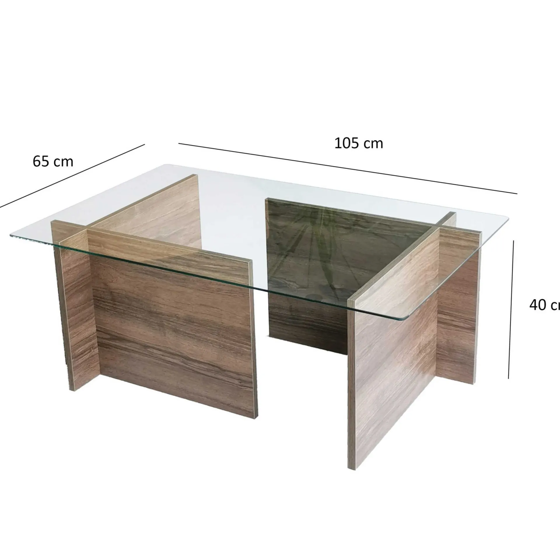 Emob Escape Couchtisch | GEHÄRTETES GLAS | Walnuss