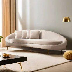 Emob Eses 3-Sitzer-Sofa | BUCHENHOLZ / SPANPLATTE | Beige
