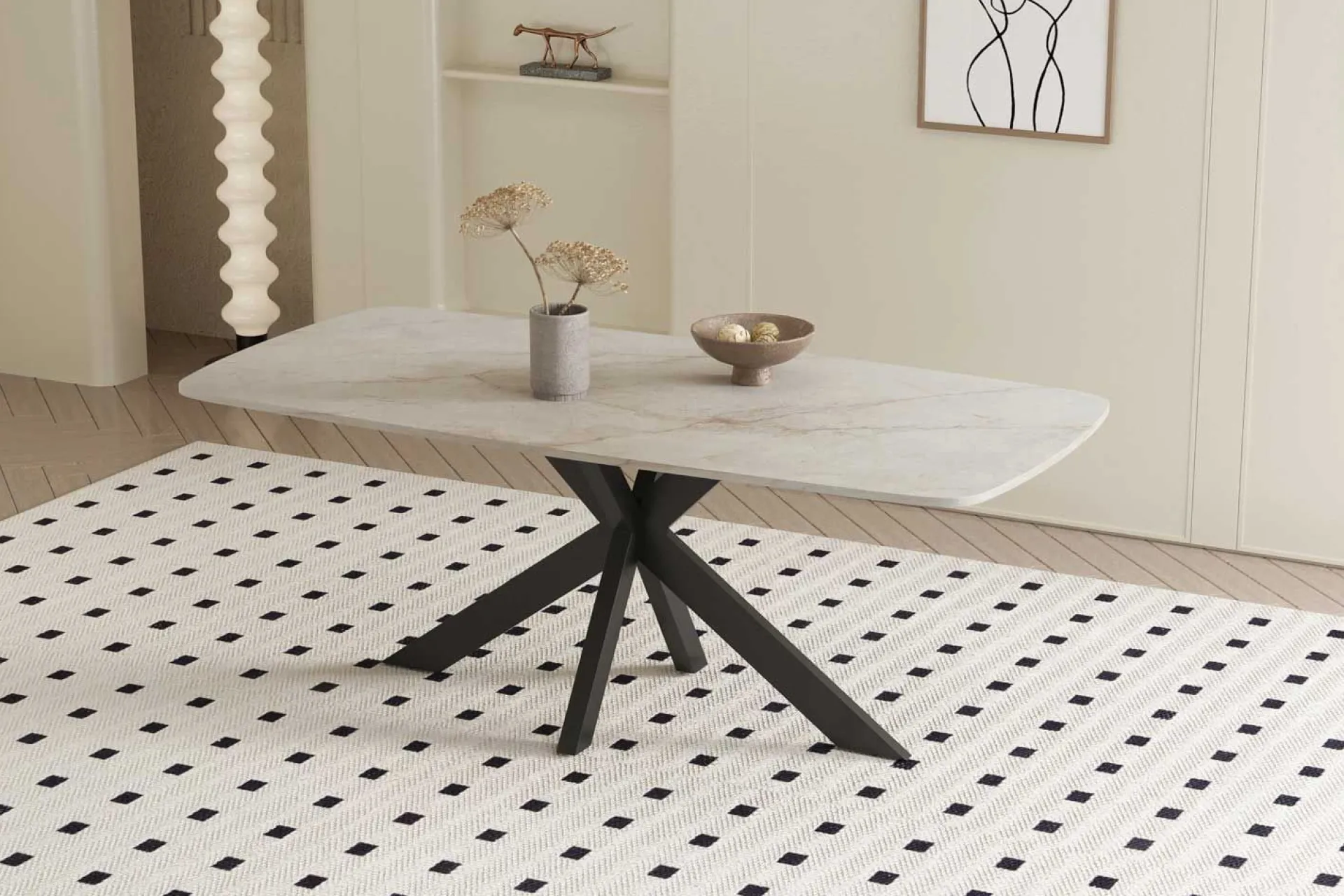 Rousseau Esstisch Apollo | 180 x 90 x 76 cm | Shakespeare Grau Design