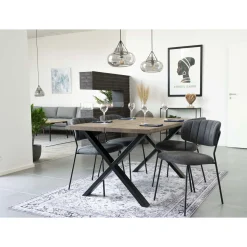 House Nordic Esstisch aus Eiche Natur mit gewellter Kante - 95x140 cm