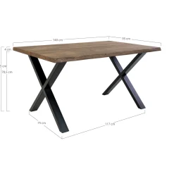 House Nordic Esstisch aus Eiche Natur mit gewellter Kante - 95x140 cm