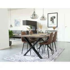 House Nordic Esstisch aus Eiche Natur mit gewellter Kante - 95x140 cm