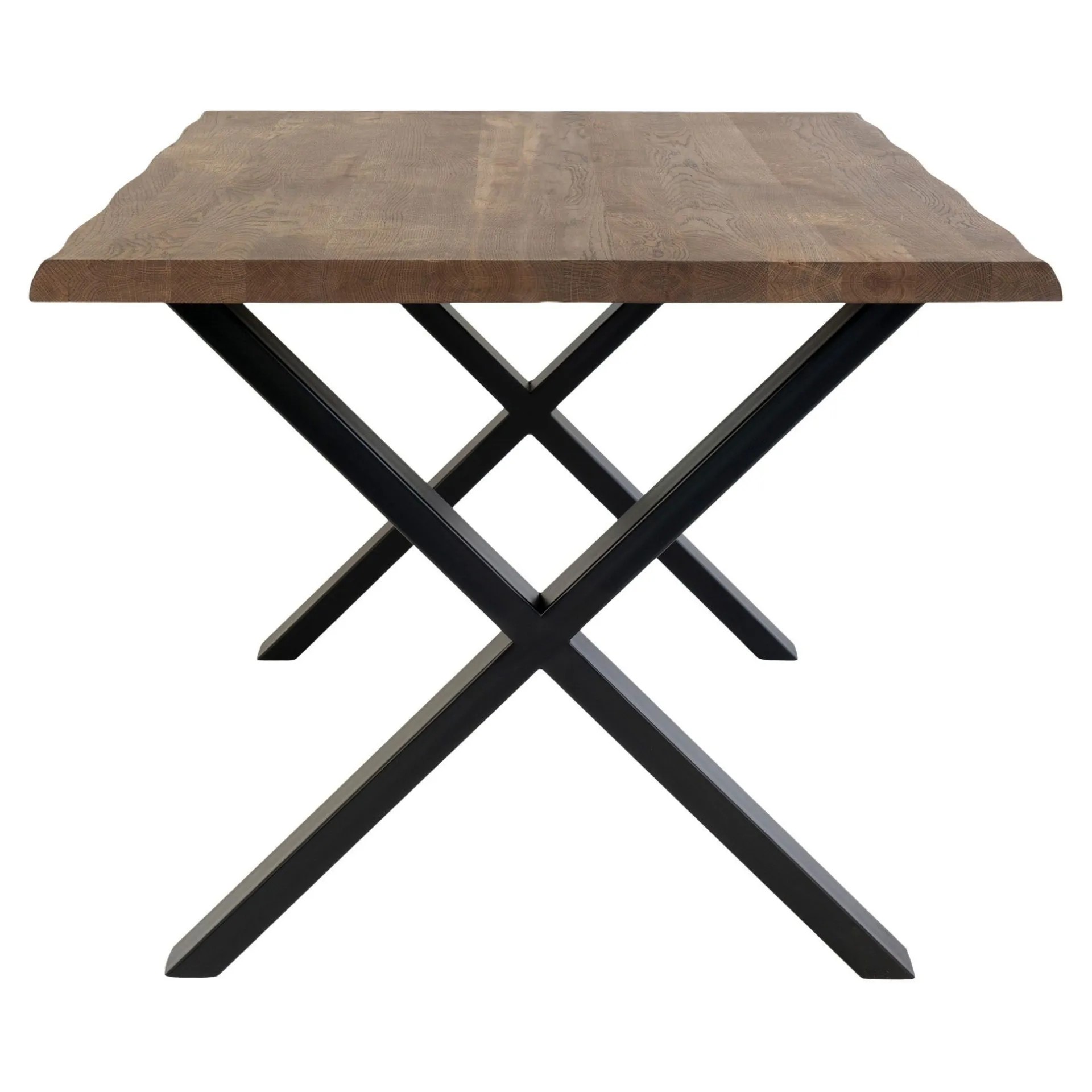 House Nordic Esstisch aus Eiche Natur mit gewellter Kante - 100x300x75 cm