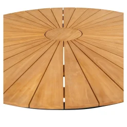 House Nordic Esstisch aus natürlichem Teakholz mit schwarzen Metallbeinen