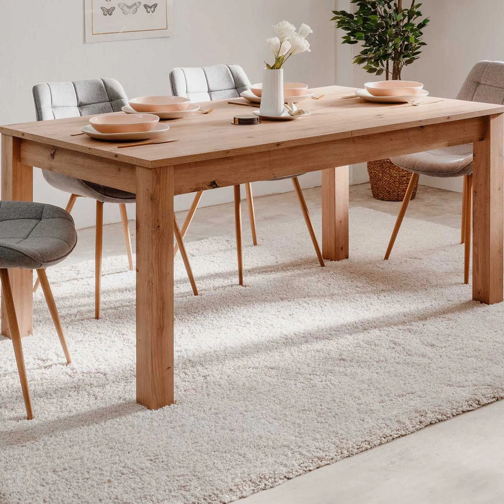 Finori Esstisch Breanna 160/215 x 90 cm-artisan Eiche