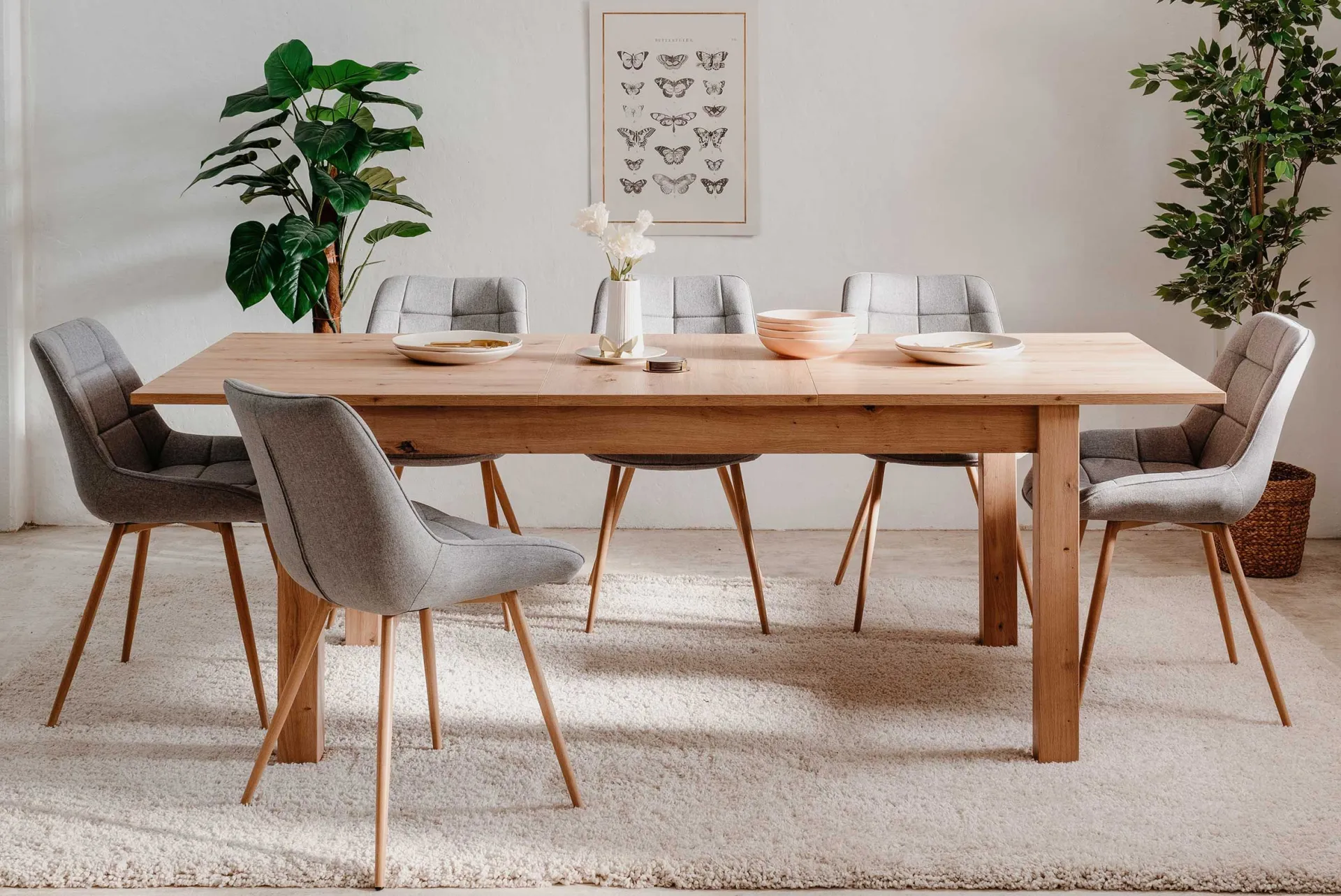 Finori Esstisch Breanna 160/215 x 90 cm-artisan Eiche