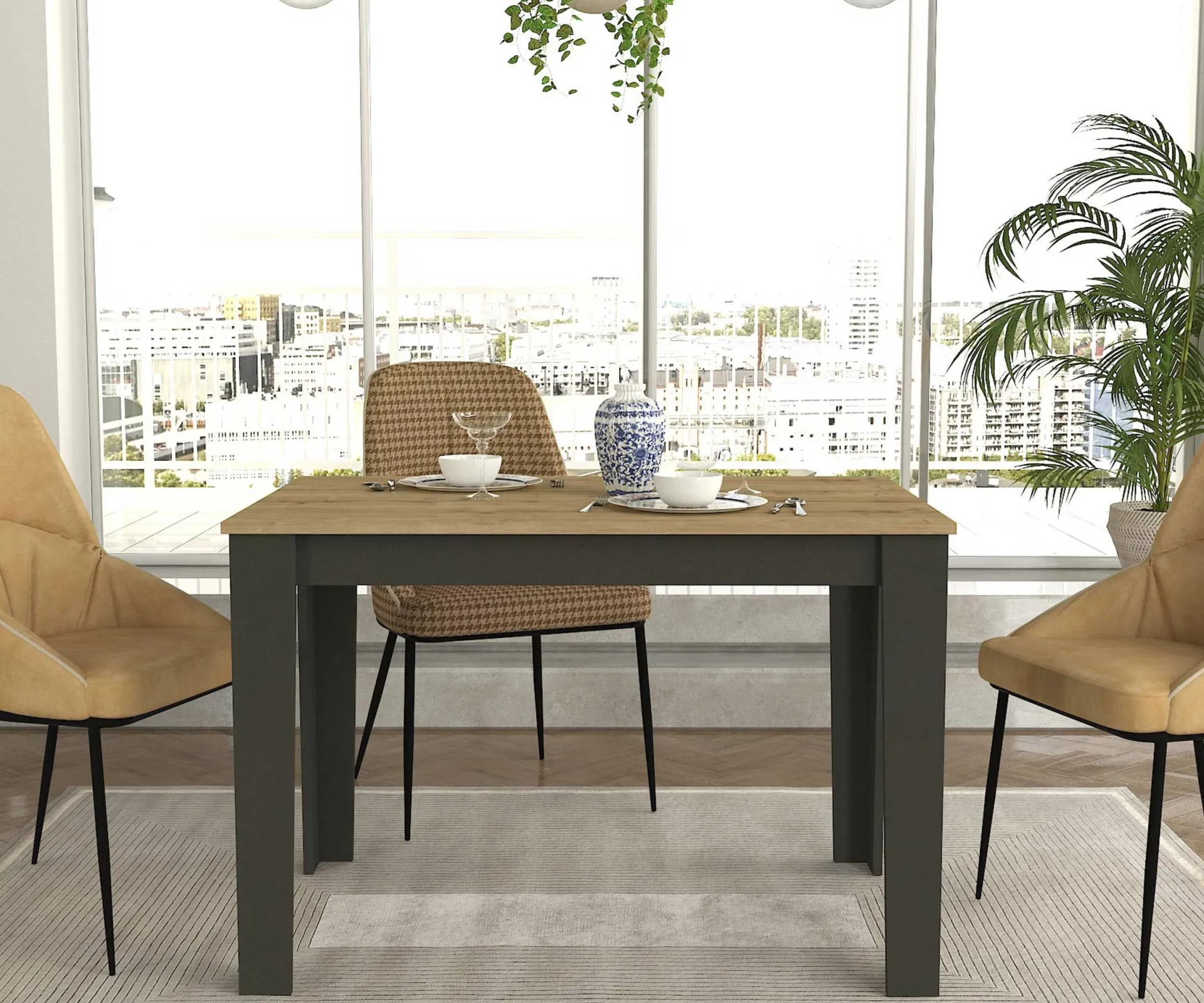 Emob Esstisch Darlen - 110x72x74cm - Eiche Dekor/