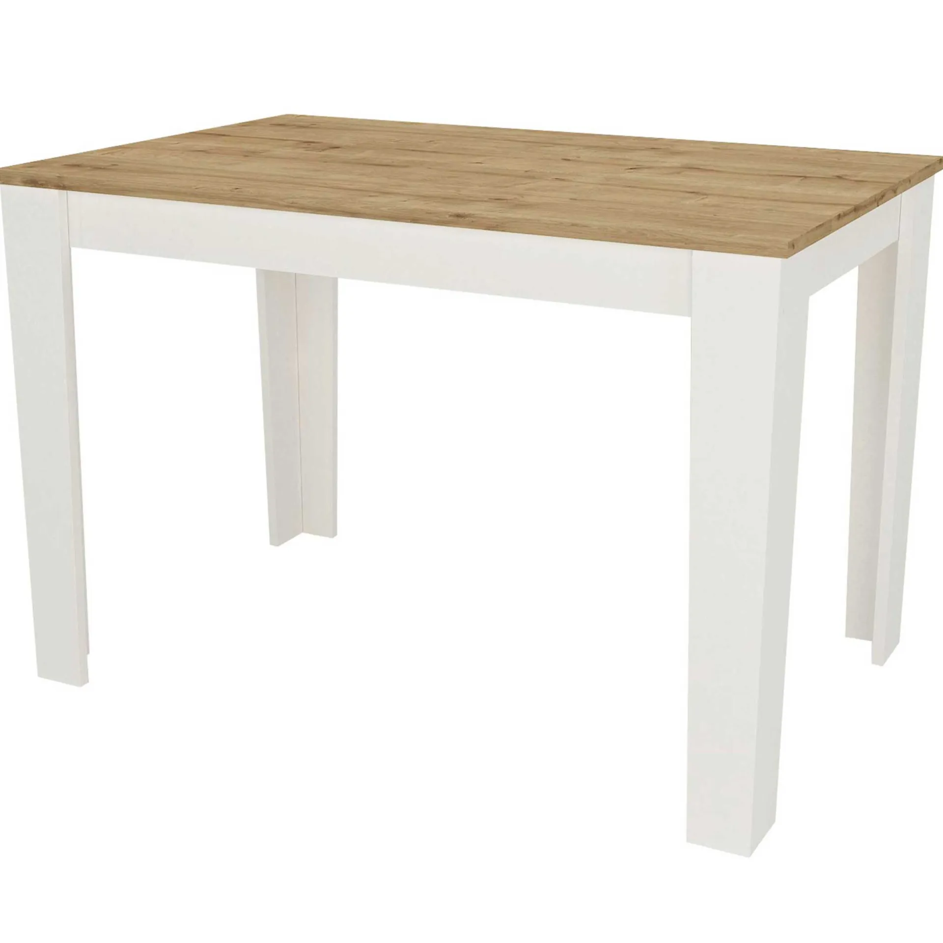 Emob Esstisch Darlen - 110x72x74cm - Eiche Dekor/Weiß