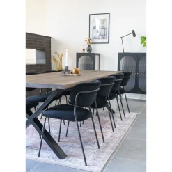 House Nordic Esstisch Eiche Natur mit gewellter Kante | 95x240x75 cm