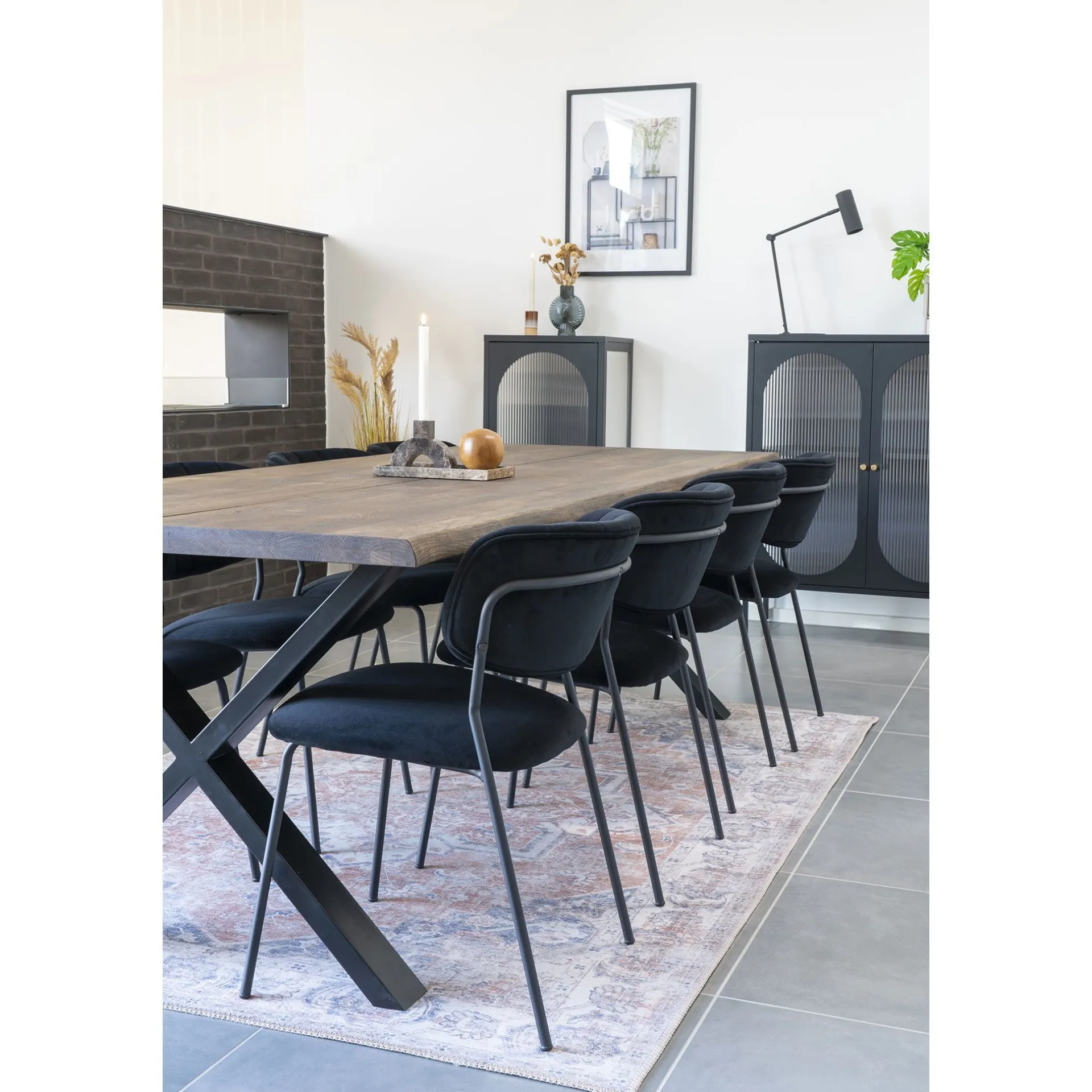 House Nordic Esstisch Eiche Natur mit gewellter Kante | 95x240x75 cm