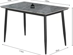 Rousseau Esstisch Kenzo | 120 x 70 x 75 cm | /Stein