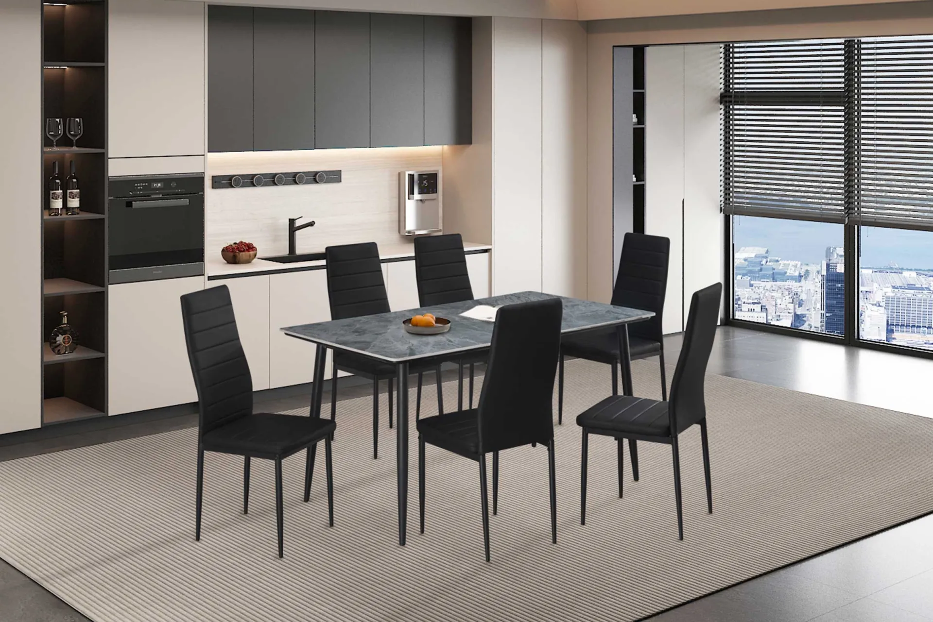Rousseau Esstisch Kenzo | 140 x 80 x 75 cm | /Stein