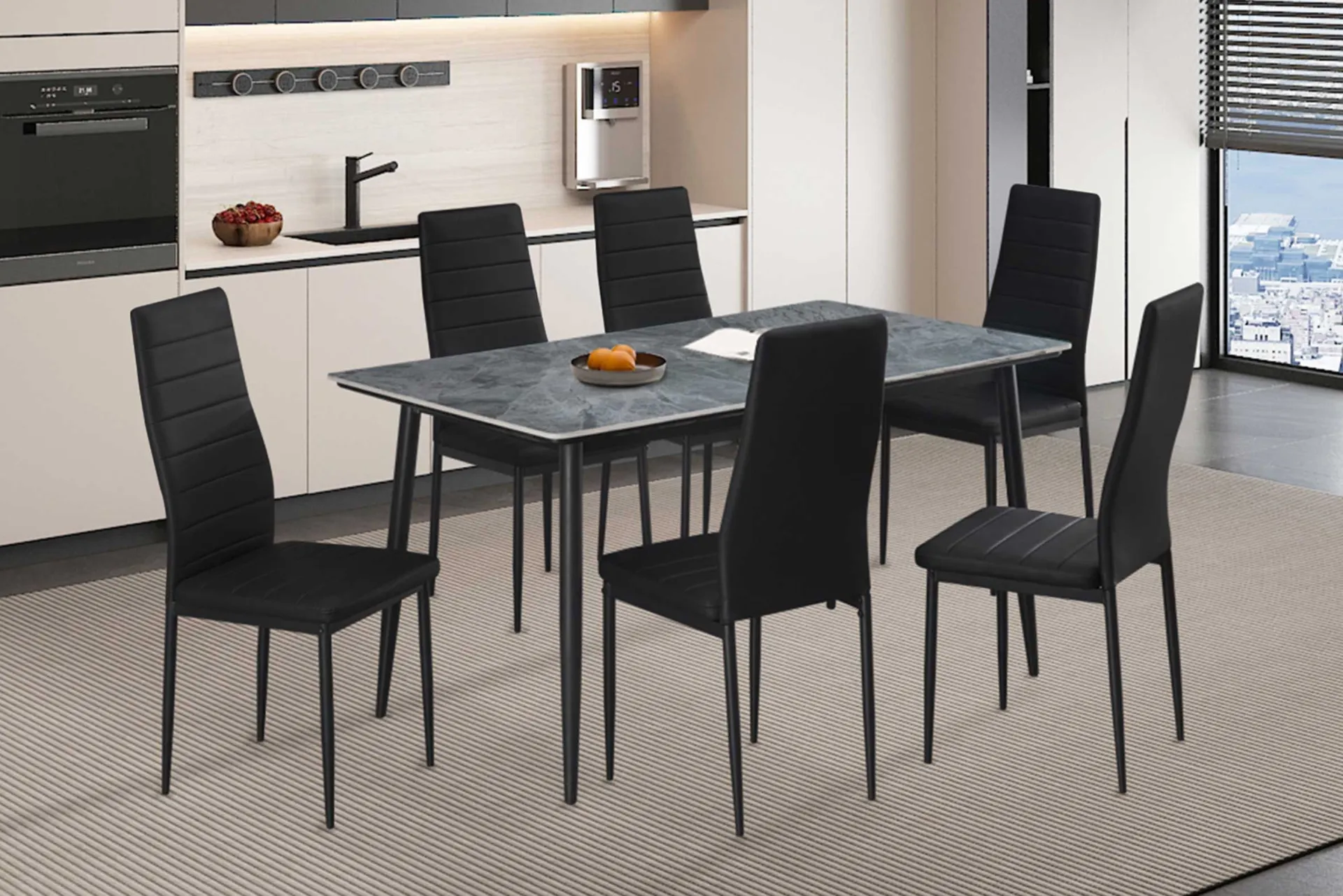 Rousseau Esstisch Kenzo | 140 x 80 x 75 cm | /Stein