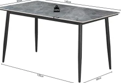 Rousseau Esstisch Kenzo | 140 x 80 x 75 cm | /Stein