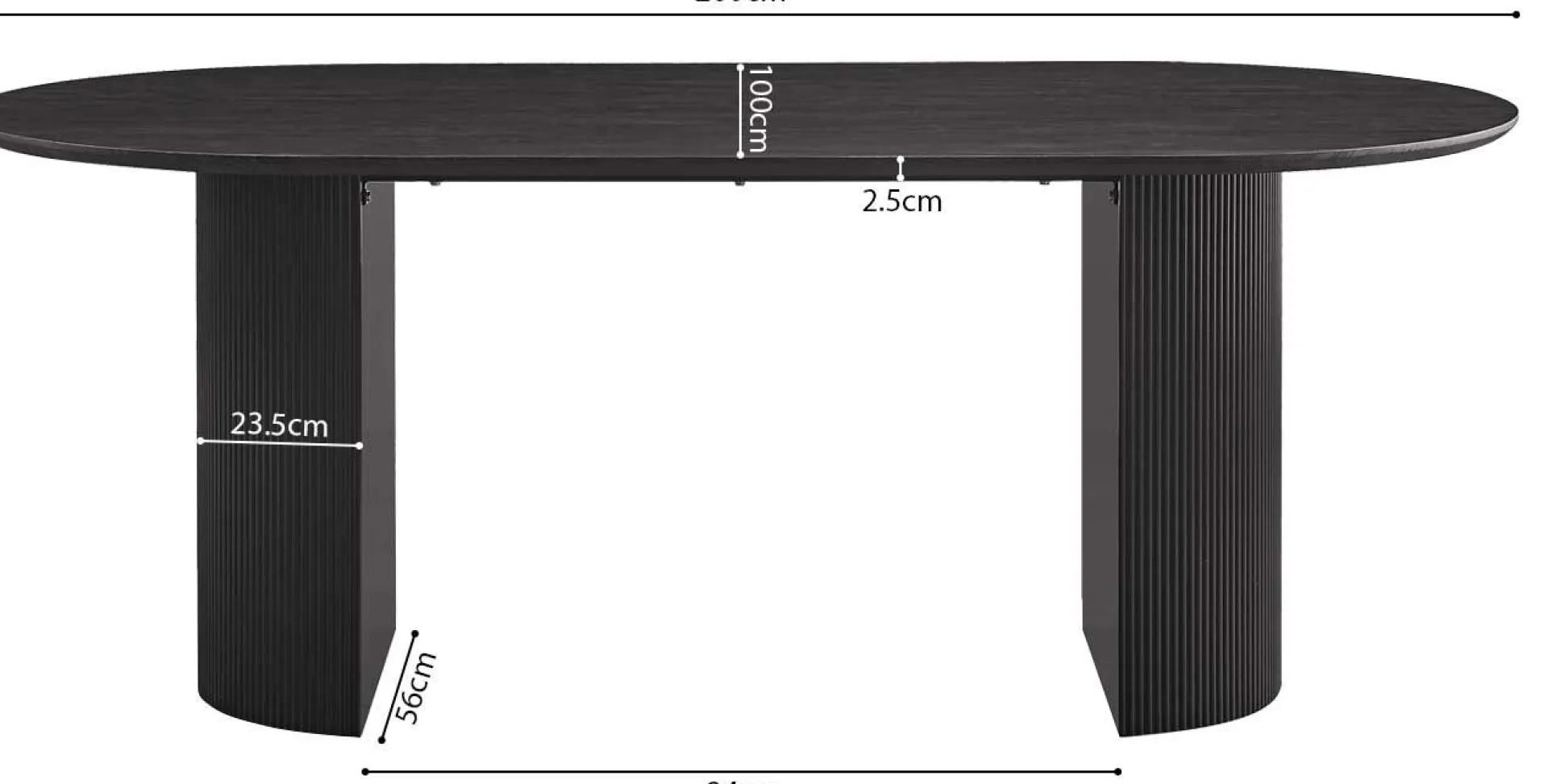 Rousseau Esstisch Lagos | 200 x 100 x 76 cm | Dunkel