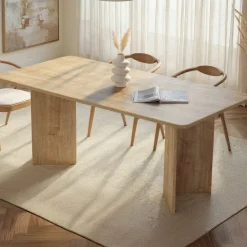 Emob Esstisch Linza - 100% MELAMINE - Honigeiche - 75 x 90 x 180 cm
