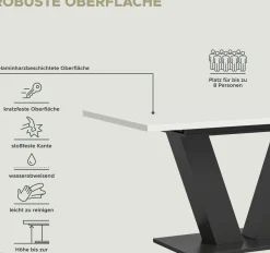 Xonox Esstisch Motion Emob - Ausziehbar 150-190x76x90 cm - Weiß/Grau