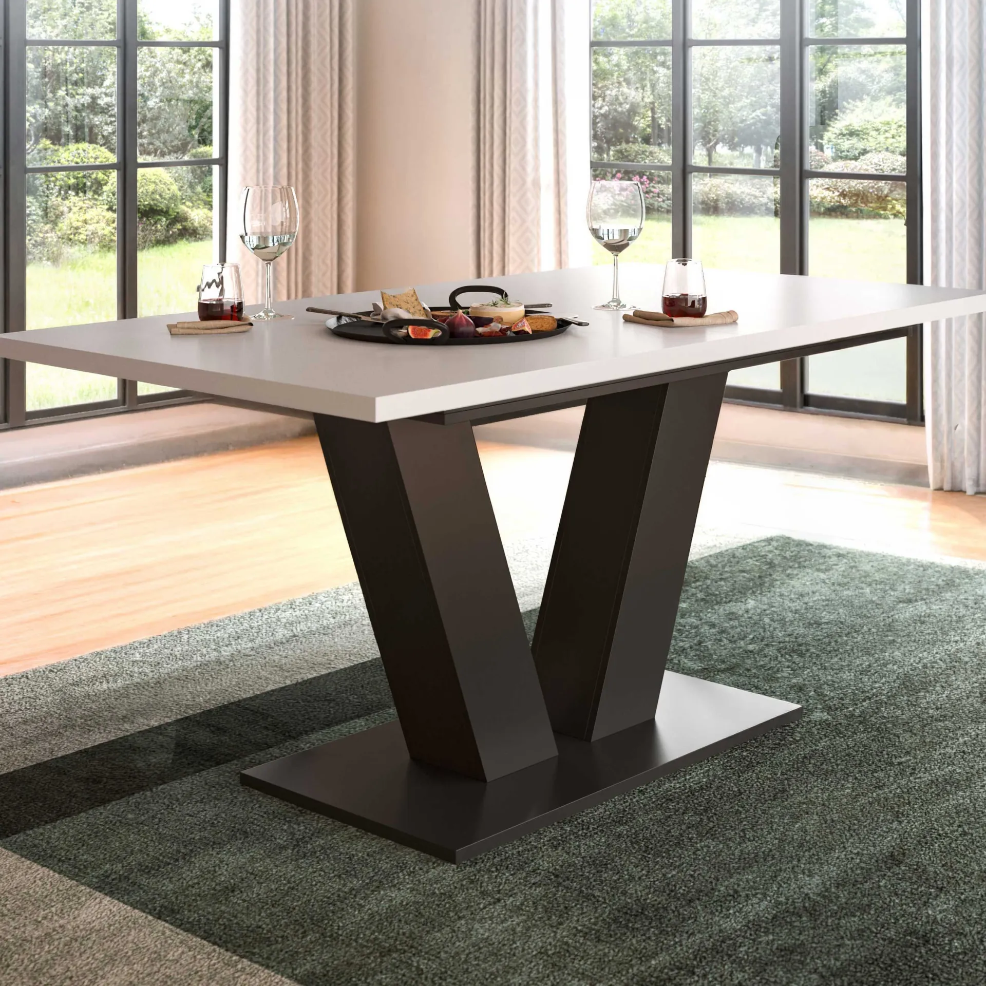 Xonox Esstisch Motion Emob - Ausziehbar 150-190x76x90 cm - Weiß/Grau
