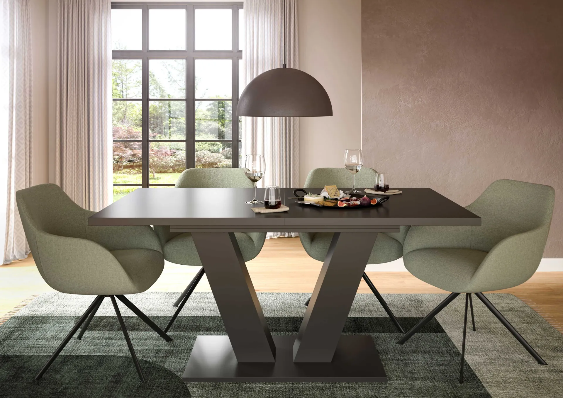 Xonox Esstisch Motion Emob - FSC-Spaanplatte - 150-190x76x90 cm