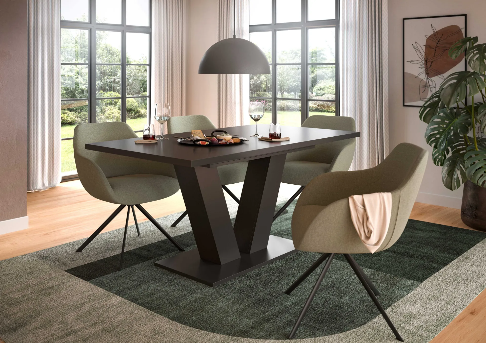 Xonox Esstisch Motion Emob - FSC-Spaanplatte - 150-190x76x90 cm