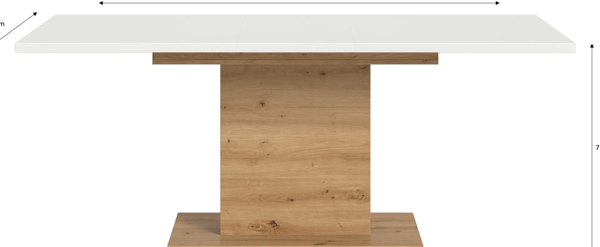 Xonox Esstisch Motion Emob - weiß/Artisan, 150-190x76x90 cm