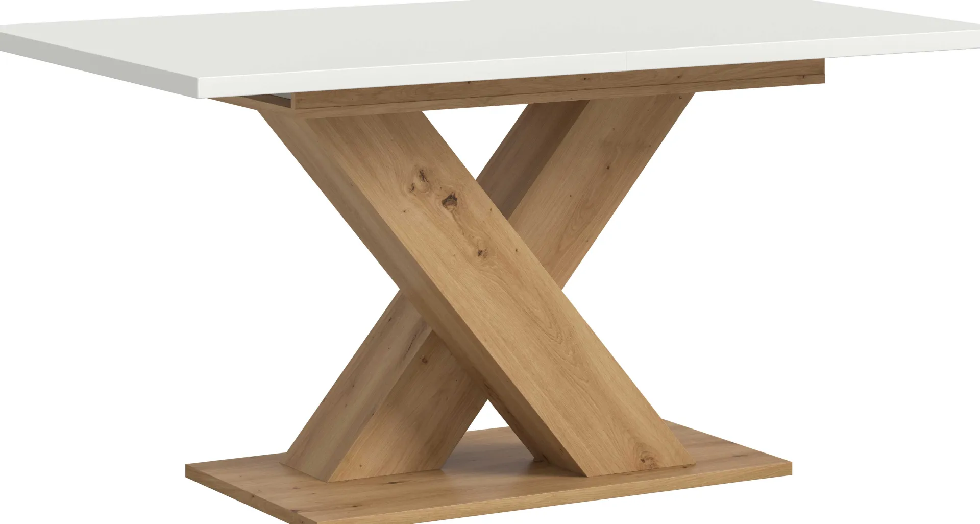 Xonox Esstisch Motion Emob – weiß/Artisan – 150-190x76x90 cm