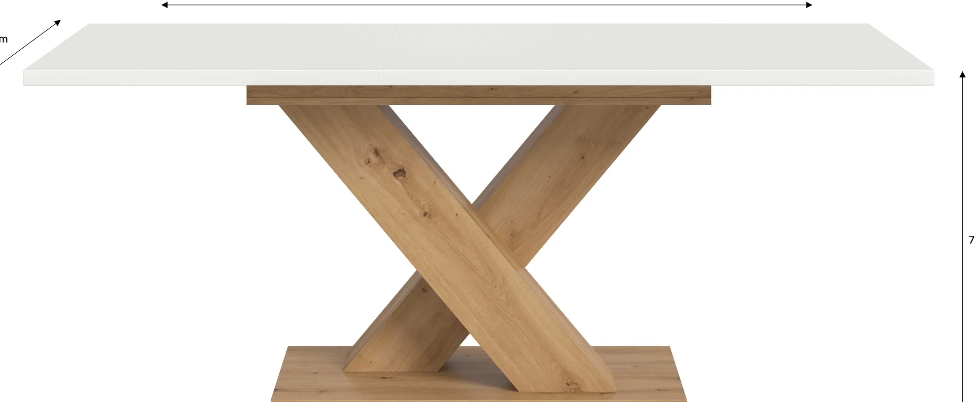 Xonox Esstisch Motion Emob – weiß/Artisan – 150-190x76x90 cm
