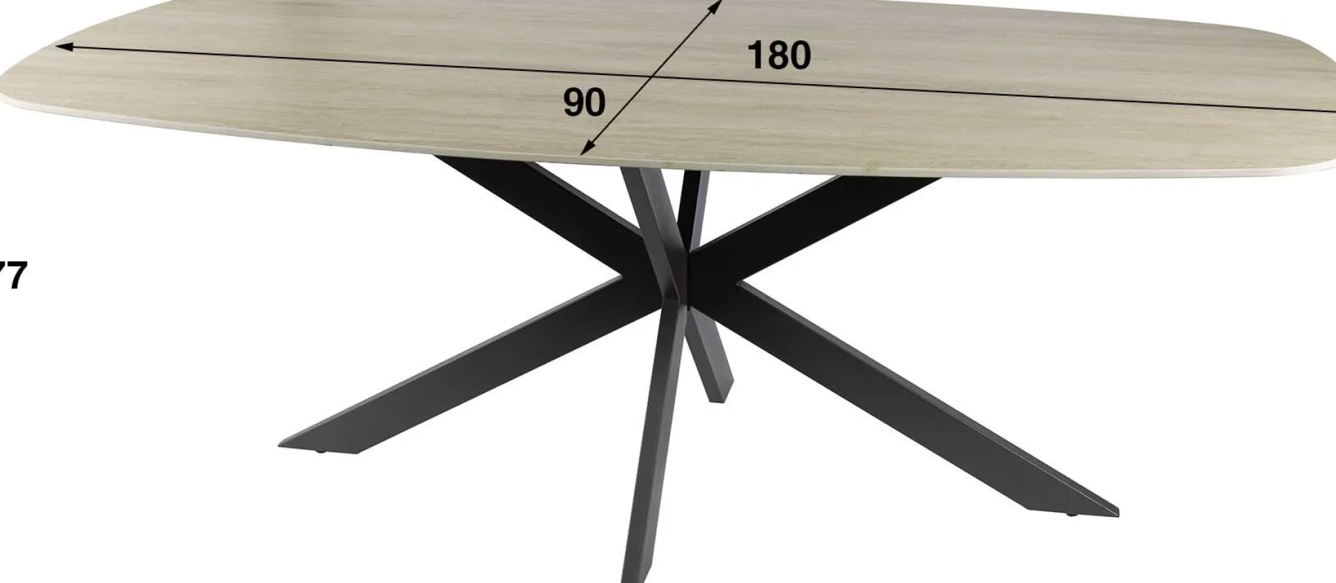Emob Esstisch Romano Oval 180cm aus keramischem Travertin