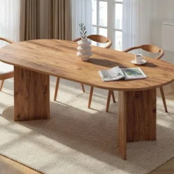 Emob Esstisch Sabella - 100% MELAMINE - Atlantik-Kiefer - 75 x 90 x 200 cm