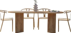 Emob Esstisch Sabella - 100% MELAMINE - Saphireiche - 75 x 90 x 200 cm