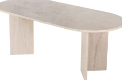 Emob Esstisch Sabella - 100% MELAMINE - Travertin - 75 x 90 x 200 cm