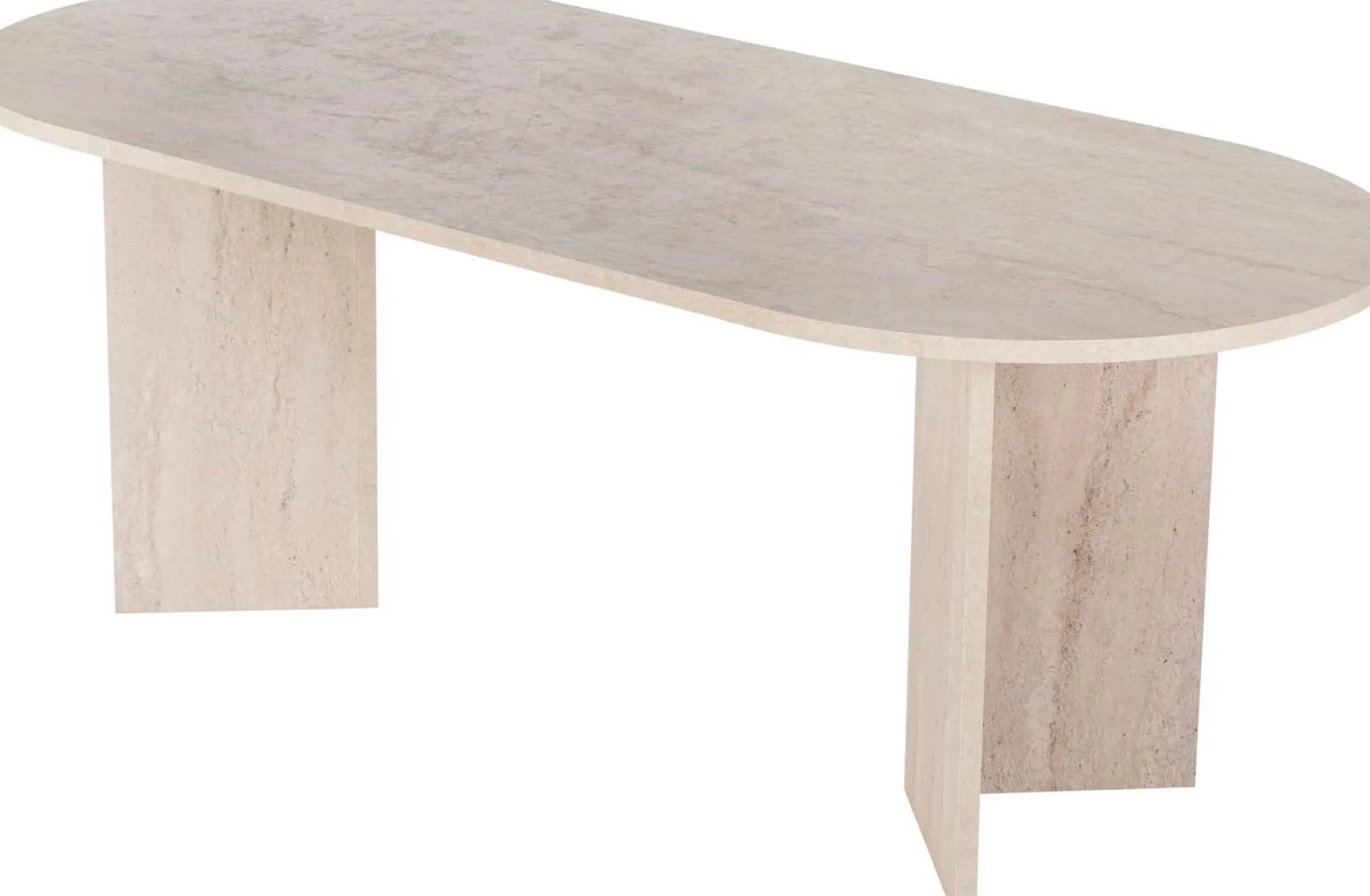 Emob Esstisch Sabella - 100% MELAMINE - Travertin - 75 x 90 x 200 cm