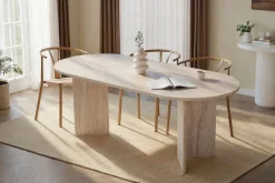 Emob Esstisch Sabella - 100% MELAMINE - Travertin - 75 x 90 x 200 cm