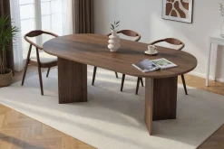 Emob Esstisch Sabella - 100% MELAMINE - Walnuss - 75 x 90 x 200 cm
