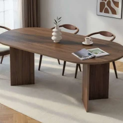 Emob Esstisch Sabella - 100% MELAMINE - Walnuss - 75 x 90 x 200 cm