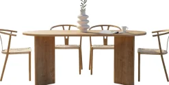Emob Esstisch Sablin - 100% MELAMINE - Saphireiche - 75 x 90 x 180 cm