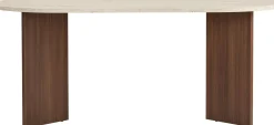Emob Esstisch Sablin - 100% MELAMINE - Travertin - 75 x 90 x 180 cm