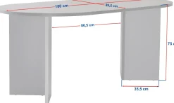 Emob Esstisch Sablin - 100% MELAMINE - Travertin - 75 x 90 x 180 cm