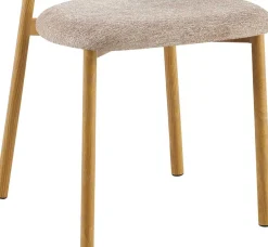 Rousseau Esstischstuhl Coco - 53x52x78cm - Metall/sandfarbener Stoff