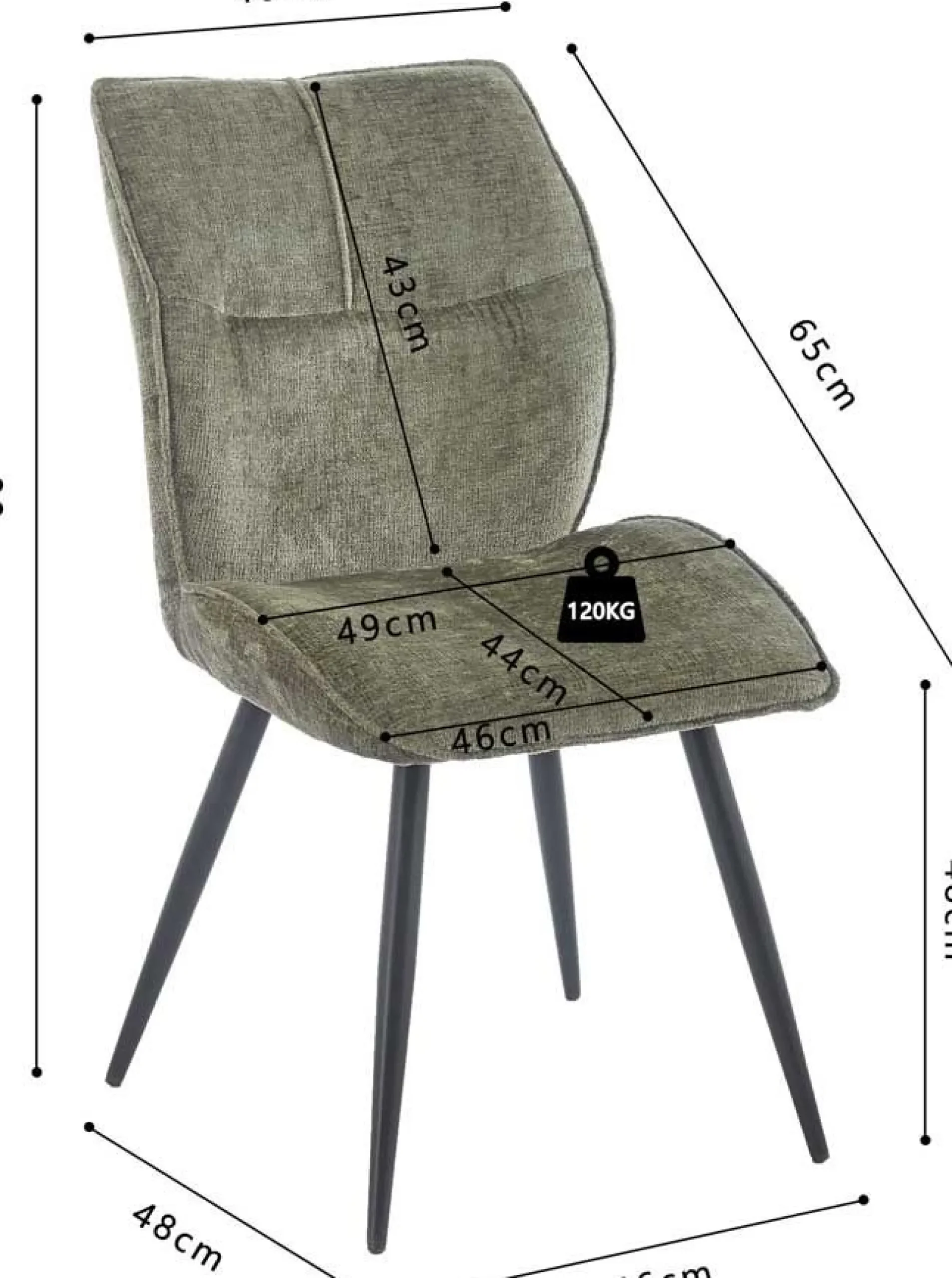 Rousseau Esstischstuhl Faye - 49x65x89cm -