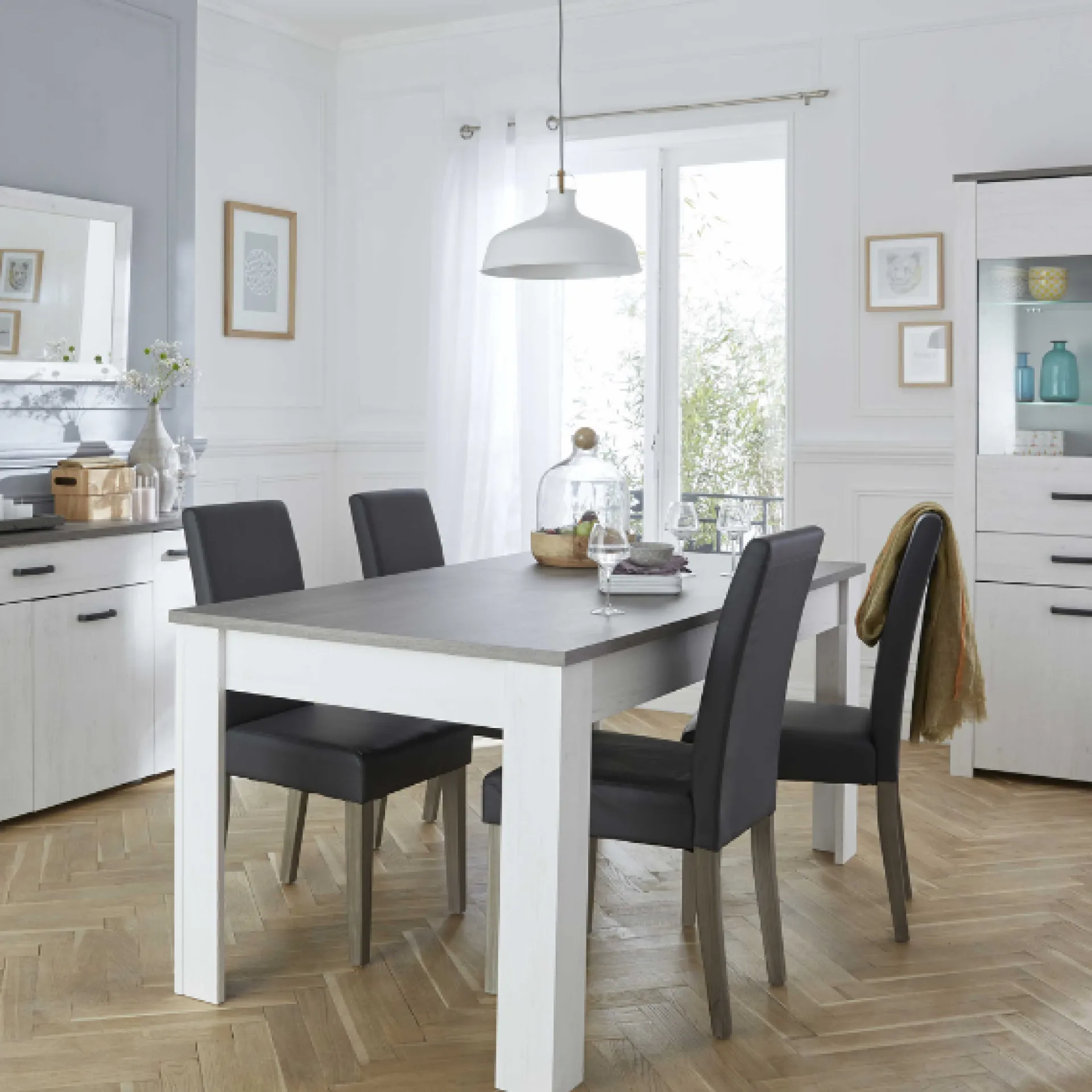 CBA Esstischstuhl Nani - 58x45x95 cm - Dunkel/Polyurethan