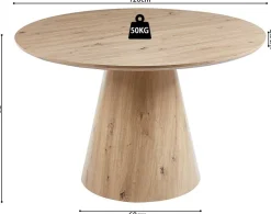 Rousseau Esstisch Tigo | Ø120 x 75 cm | Old Oak Design