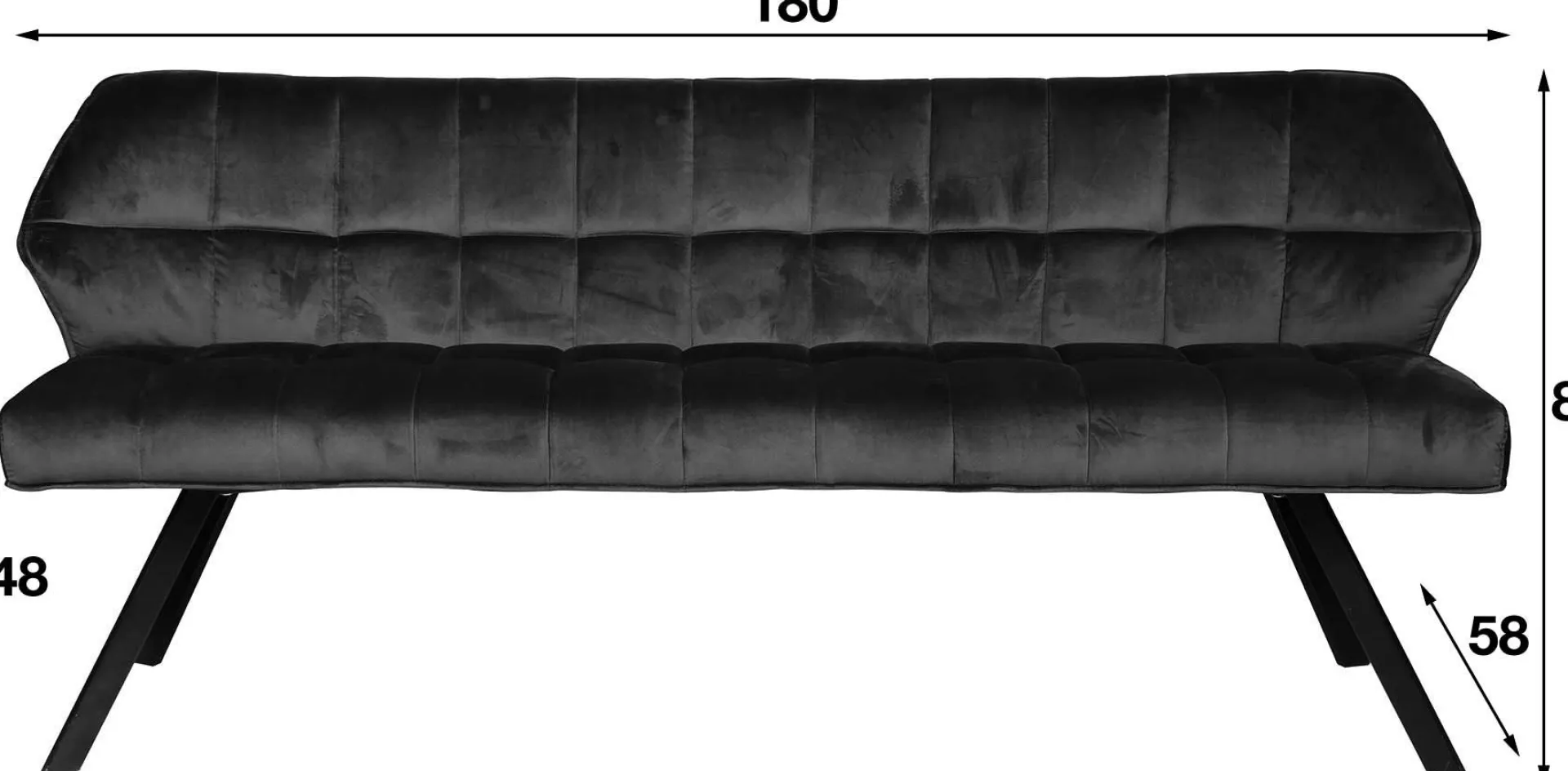 Emob Esszimmerbank Aster - 180x58x81cm - sandfarbener Bouclé-Stoff