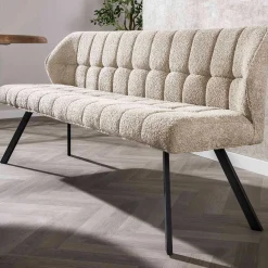 Emob Esszimmerbank Aster - 180x58x81cm - sandfarbener Bouclé-Stoff
